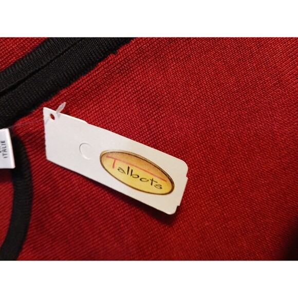 Talbots 2/Set Burgundy/ Black Wool Zip Up Sweater W/TANK LG-Made In Italy($200.) - Picture 9 of 16